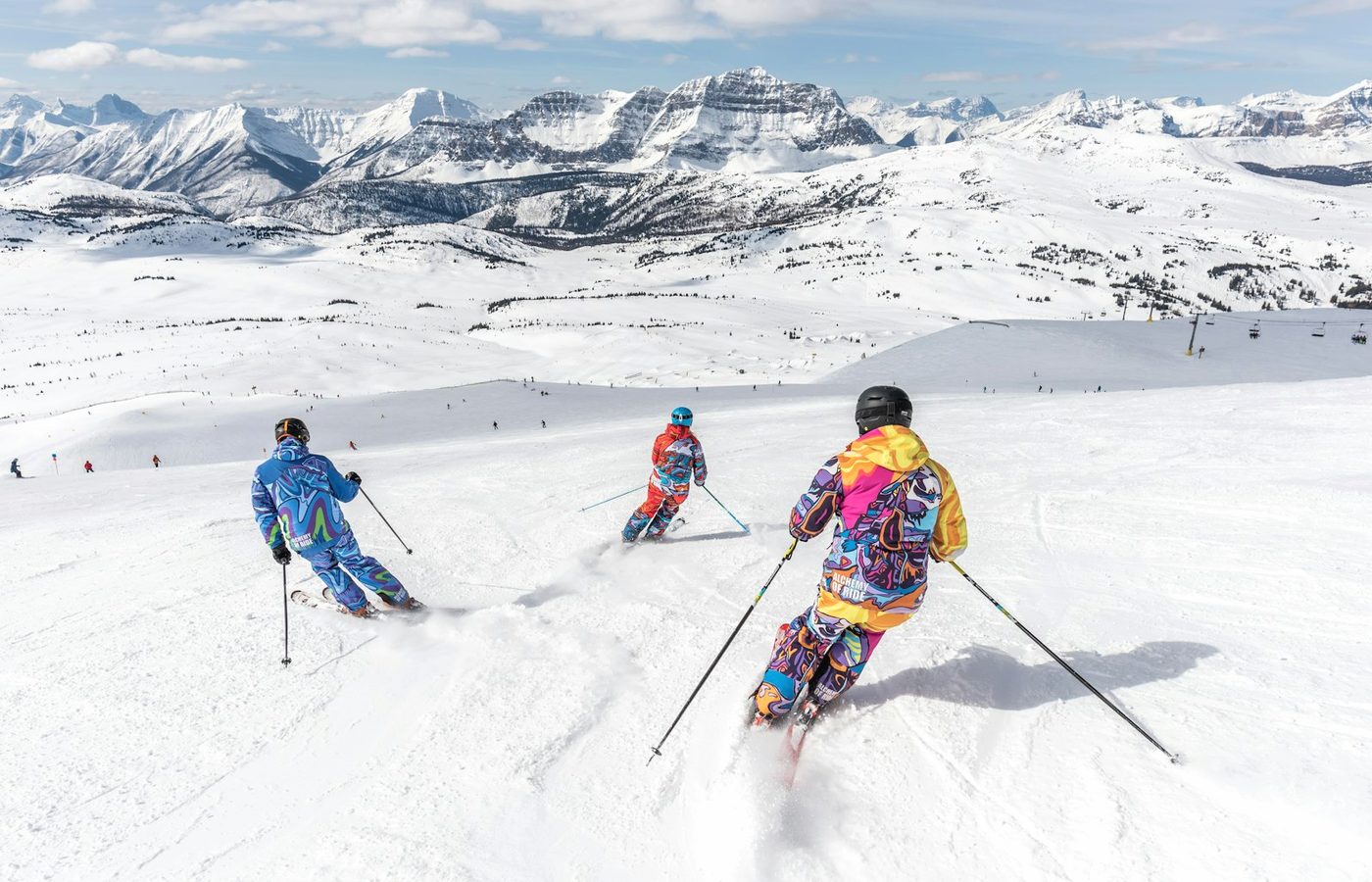 People skiing fast down a snowy hill, fast USDT flash